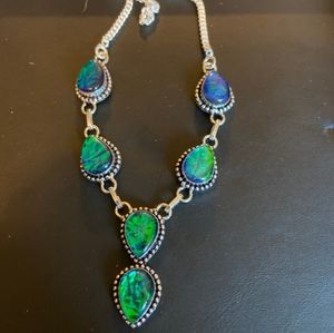 New Sterling Silver Triplet Opal necklace